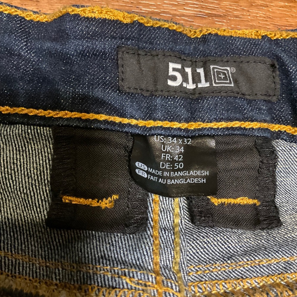5.11 Tactical Dark Wash Denim 34x32 Mens Flex Straight - Picture 3 of 7
